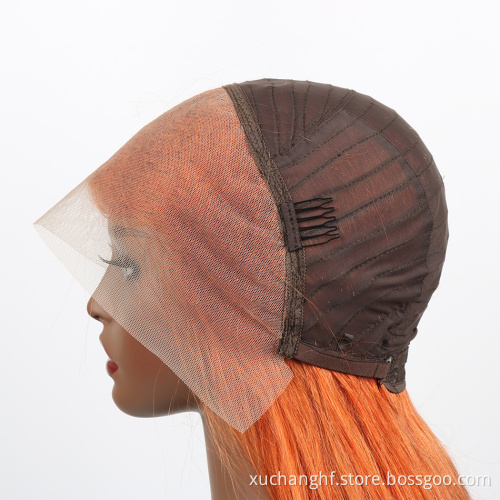 Brazilian Raw Virgin Hair colored Ginger Lace Front Wig Pre plucked Ginger Orange Hd Lace Human Hair Wigs with Baby Hair